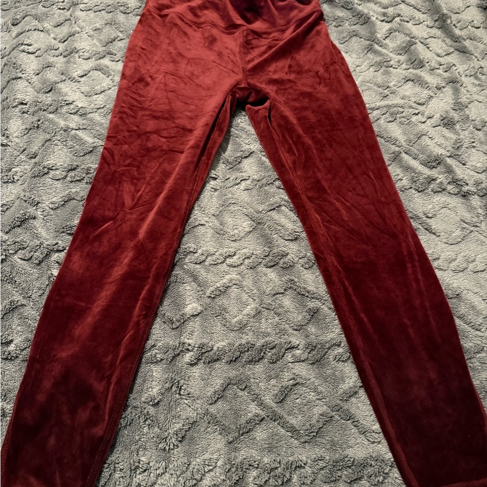 Jockey Women's Velvet Leggings in Burgundy